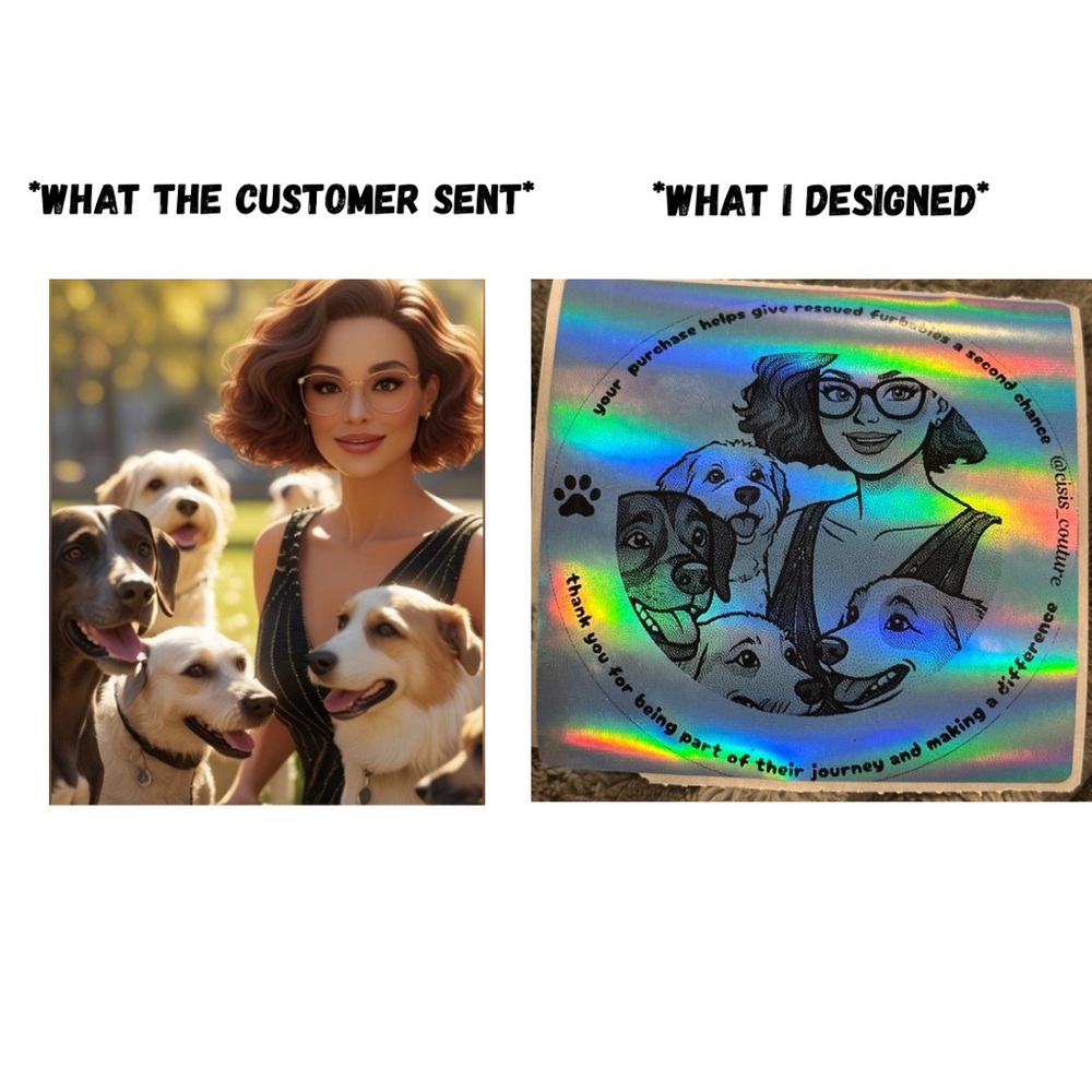 Made to order holographic closet stickers 3in x 3in - Picture 4 of 4
